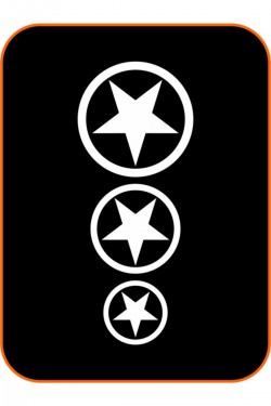 Üçlü Yıldız Oto Sticker 20x10 Cm Beyaz