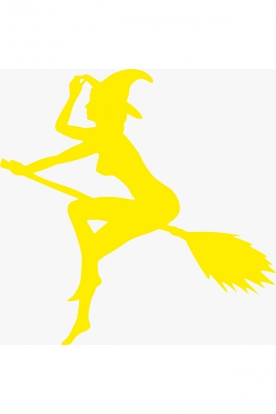 Uçan Cadı Sarı Oto Sticker