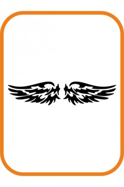 Kanat Logo Oto Sticker 30x7 Cm Siyah