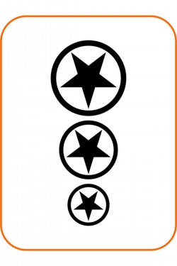 Üçlü Yıldız Oto Sticker 20x10 Cm Siyah