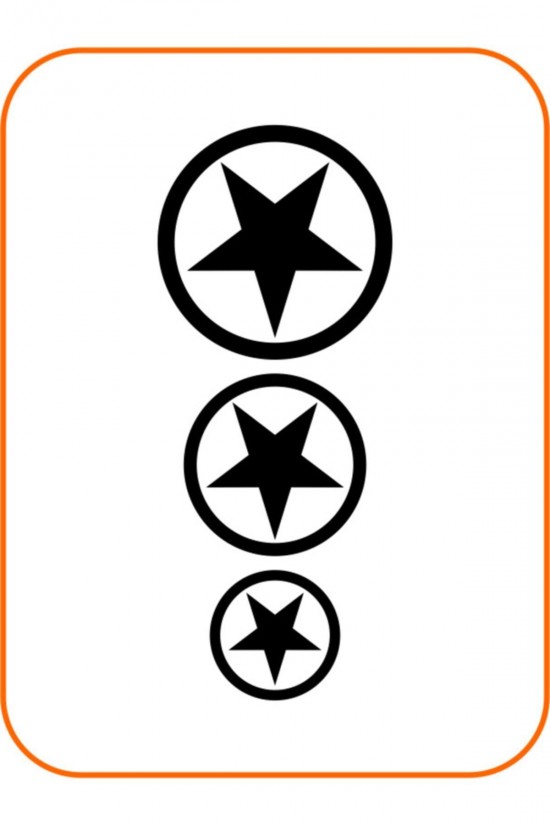 Üçlü Yıldız Oto Sticker 20x10 Cm Siyah Üçlü Yıldız Oto Sticker 20x10 Cm Siyah