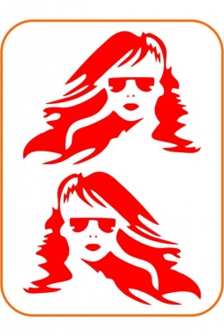 Kadın Madonna 2 Adet Sağ-sol Takım Ticari Araç Oto Sticker 30x23 Cm Kırmızı