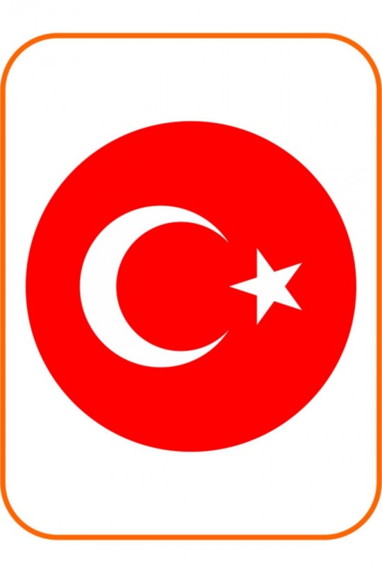 Ay Yıldız Oval Hilal Bayrak Oto Sticker 8x8 Cm Kırmızı