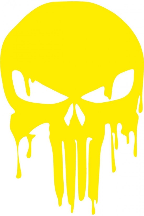 Punısher Marvel Oto Sticker Sarı