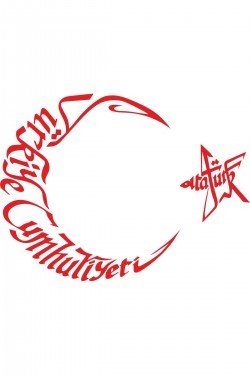 Atatürk Yazılı Ayyıldız Oto Sticker