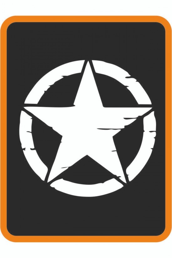 Army Yıldız 2 Adet Off Road Oto Sticker 10x10 Cm Beyaz