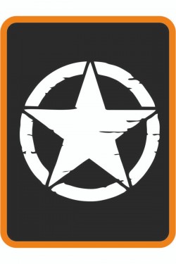 Army Yıldız 2 Adet Off Road Oto Sticker 10x10 Cm Beyaz