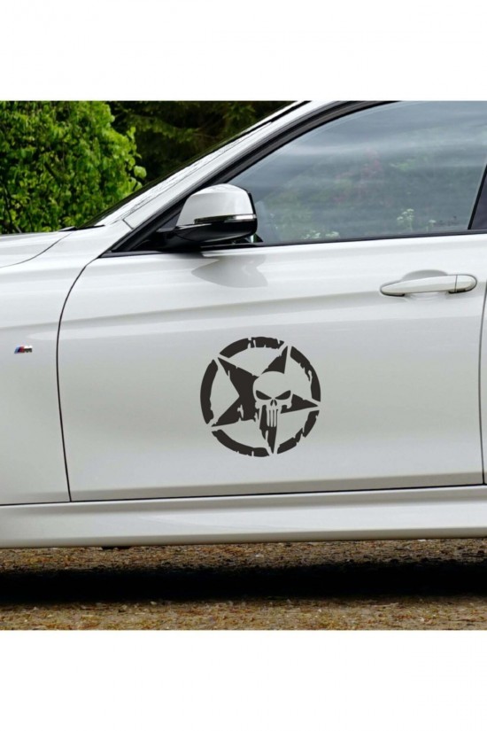 Army Punısher Oto Sticker Siyah
