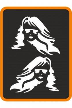 Kadın Madonna 2 Adet Sağ-sol Takım Ticari Araç Oto Sticker 40x30 Cm Beyaz