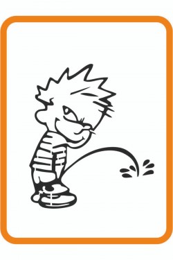 Yaramaz Işeyen Çocuk Oto Sticker Motor Sticker 14x12 cm Siyah