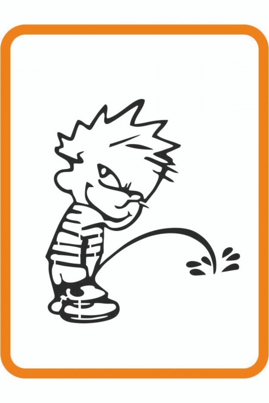 Yaramaz Işeyen Çocuk Oto Sticker Motor Sticker 14x12 cm Siyah