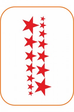 14'lü Sıralı Yıldız Oto Sticker 25x10 Cm Kırmızı