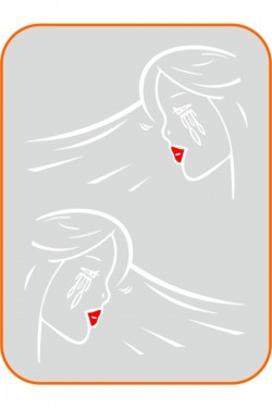 Ağlayan Kadın Ticari Araçlar Sağ-sol 2 Adet Takım Oto Sticker 40x28 Cm Büyük Boy Beyaz