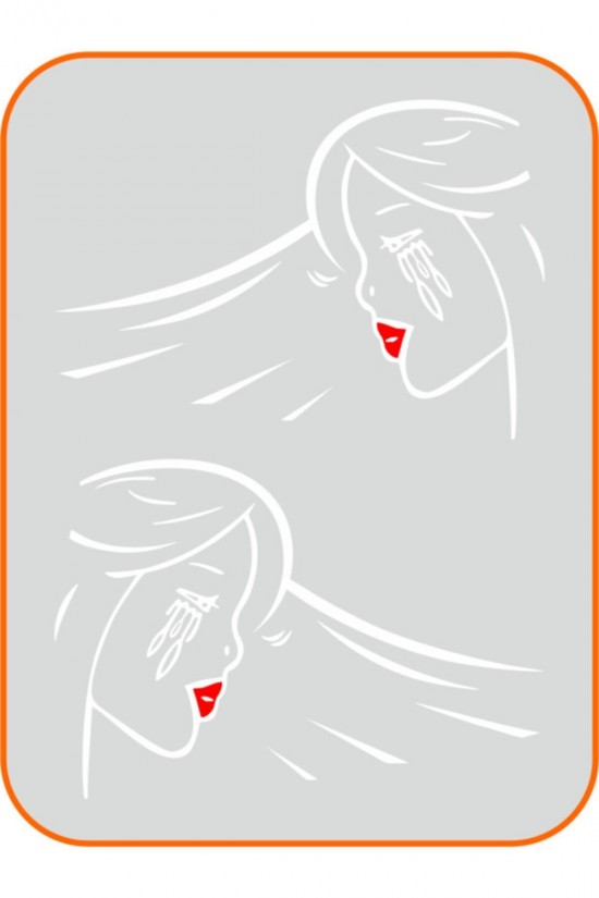 Ağlayan Kadın Ticari Araçlar Sağ-sol 2 Adet Takım Oto Sticker 40x28 Cm Büyük Boy Beyaz