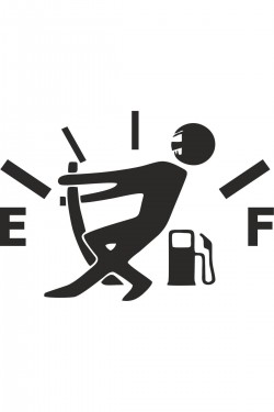 Yakıt Göstergesi Depo Kapağı Sticker Siyah