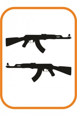 ''keleş Ak47'' 2 Adet Sağ Ve Sol Oto Sticker 30x10 Cm Siyah