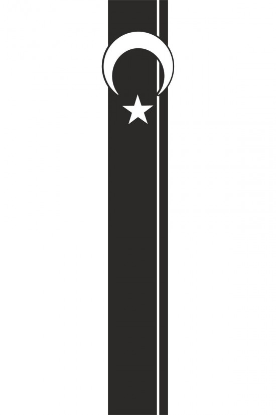 Ay Yıldız Kaput Şerit Oto Sticker 118x20 cm Siyah