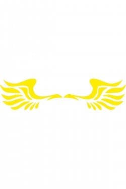 Angels Kanat Yan Ayna Kanat Oto Sticker Sarı