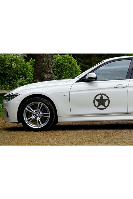 Army Yıldız 2 Adet Off Road Oto Sticker Büyük Boy 20 Cm Siyah