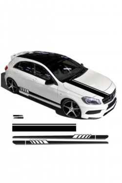 Takım Şerit Sticker Siyah Renk Su Geçirmez-solmaz-kalkmaz