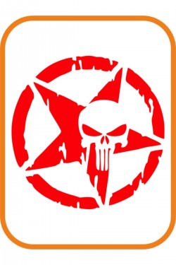 Star Punısher Oto Sticker Kırmızı