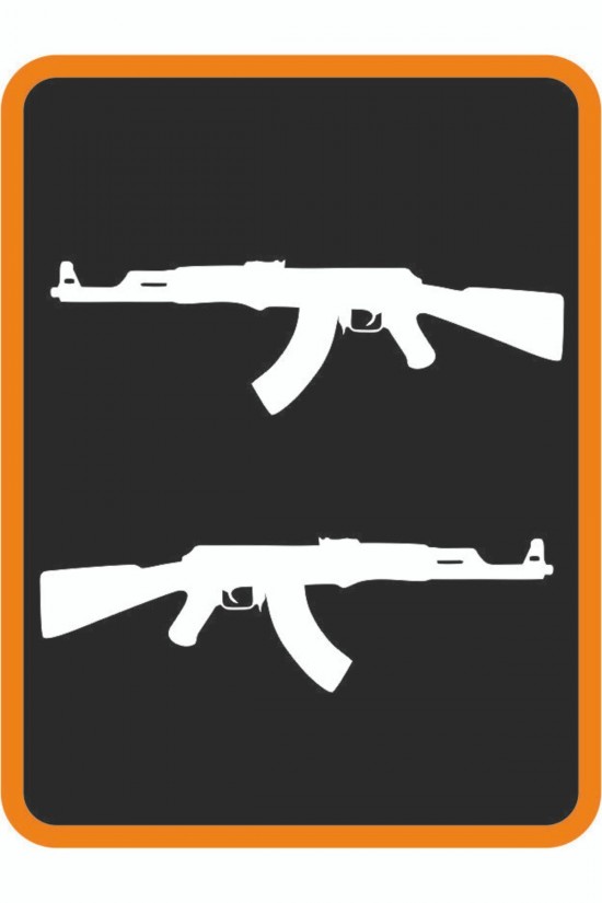 ''keleş Ak47'' 2 Adet Sağ Ve Sol Oto Sticker 20x6 Cm Beyaz