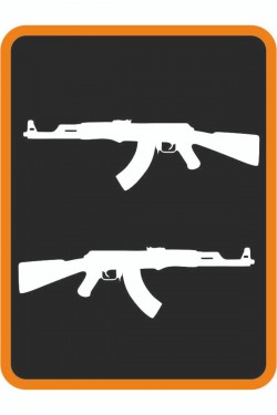 ''keleş Ak47'' 2 Adet Sağ Ve Sol Oto Sticker 20x6 Cm Beyaz