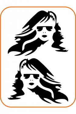 Kadın Madonna 2 Adet Sağ-sol Takım Ticari Araç Oto Sticker 30x23 Cm Siyah