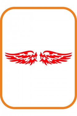 Kanat Logo Oto Sticker 30x7 Cm Kırmızı