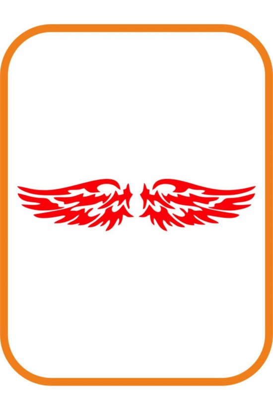 Kanat Logo Oto Sticker 30x7 Cm Kırmızı