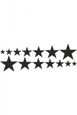 14lü Yıldız Oto Sticker Siyah 40x15 Cm