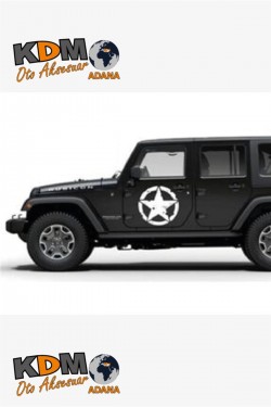 Army Yıldız 2 Adet Off Road Oto Sticker Büyük Boy 20 Cm Beyaz