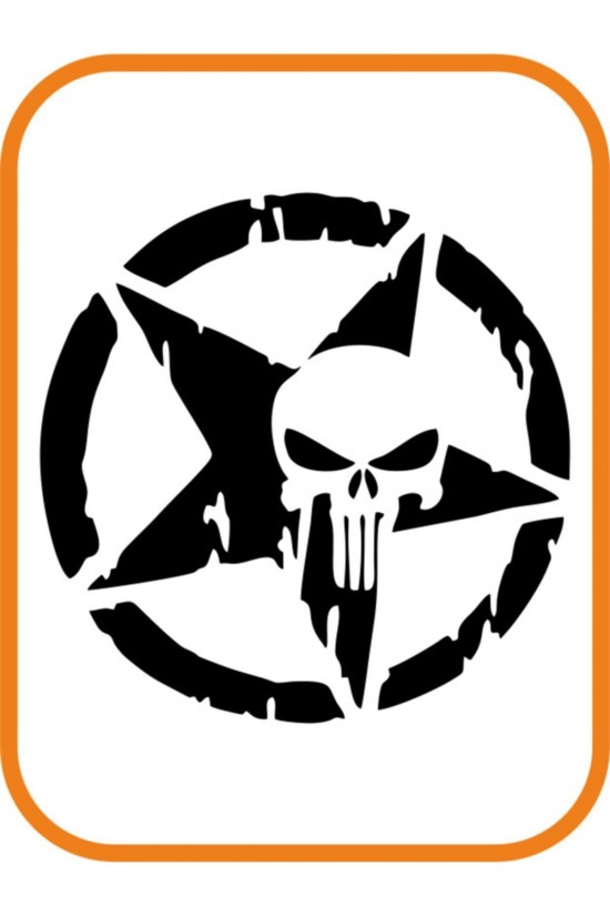 Army Punısher Oto Sticker Siyah