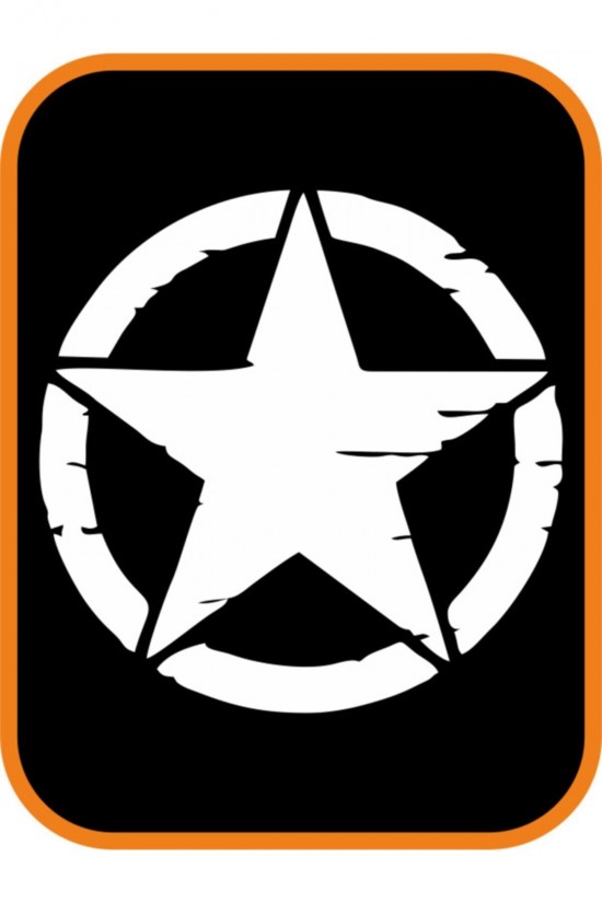 Army Yıldız 2 Adet Off Road Oto Sticker Büyük Boy 20 Cm Beyaz