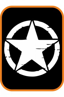 Army Yıldız 2 Adet Off Road Oto Sticker Büyük Boy 20 Cm Beyaz