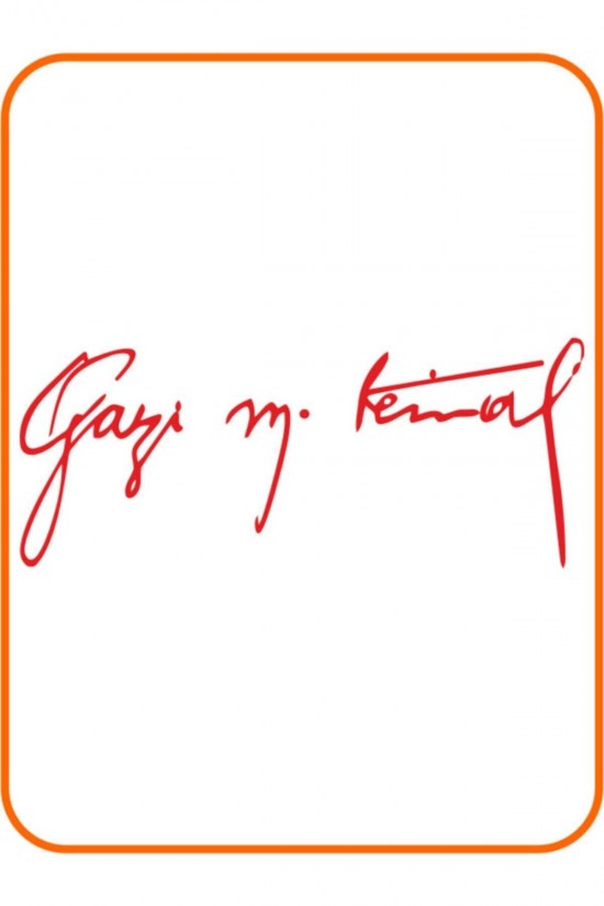 Atatürk Gazi Imza Oto Sticker 24x12 Cm Kırmızı