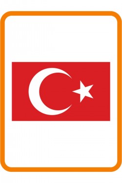 Ay Yıldız Kare Hilal Bayrak Oto Sticker 20x12 Cm