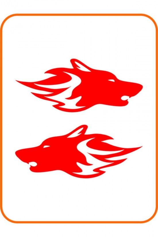 Kurt 2 Adet Sağ Ve Sol Araba Oto Sticker 20x9 Cm Kırmızı