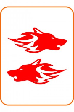 Kurt 2 Adet Sağ Ve Sol Araba Oto Sticker 20x9 Cm Kırmızı