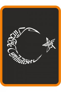 T.c Atatürk Yazılı Ay Yıldız Oto Sticker 20x14 Cm Beyaz