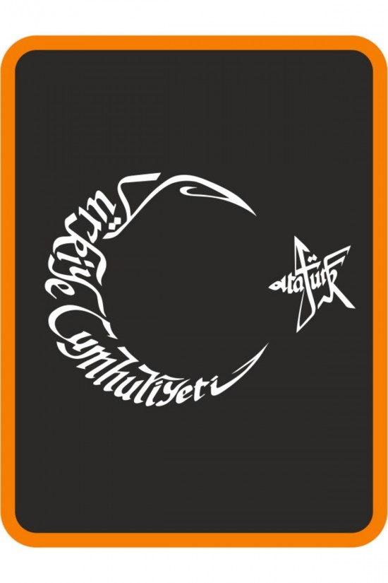 T.c Atatürk Yazılı Ay Yıldız Oto Sticker 20x14 Cm Beyaz