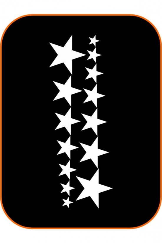 14'lü Sıralı Yıldız Oto Sticker 40x15 Cm Beyaz