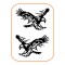 2 Adet Kartal Oto Sticker 20x15 Cm Sağ Ve Sol ( Siyah )