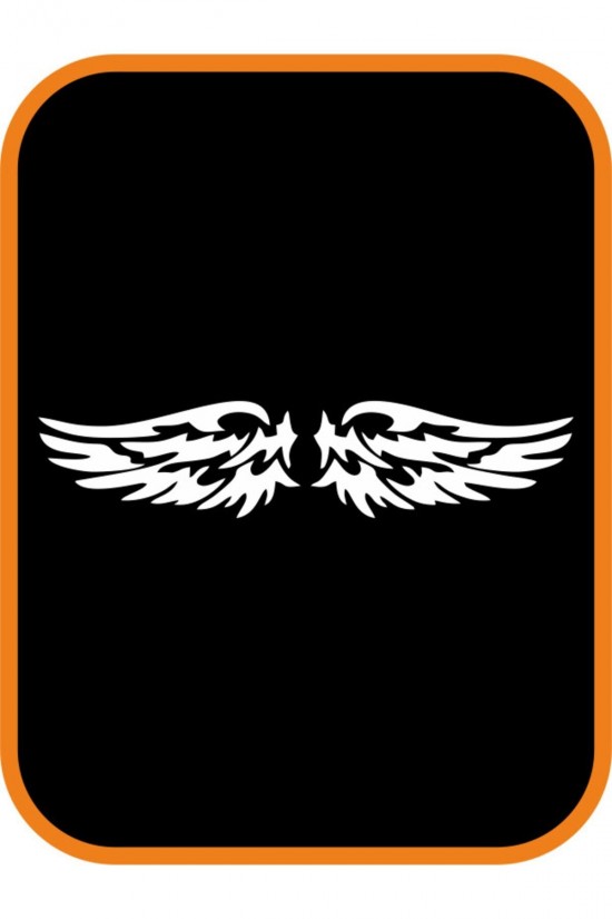 Kanat Logo Oto Sticker 30x7 Cm Beyaz