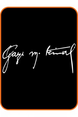 Atatürk Gazi Imza Oto Sticker 20x9 Cm Beyaz