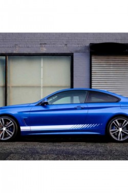 2 Adet Sağ Ve Sol Şerit Tüm Araçlara Uyumlu Oto Sticker Beyaz