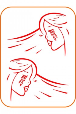 Ağlayan Kadın Ticari Araçlar Sağ-sol 2 Adet Takım Oto Sticker 40x28 Cm Büyük Boy Kırmızı