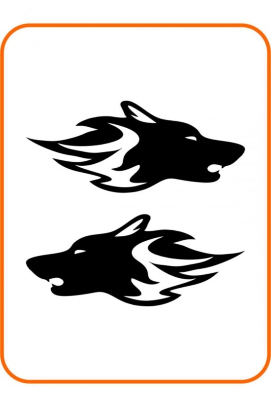 Kurt 2 Adet Sağ Ve Sol Araba Oto Sticker 24x10 Cm Siyah