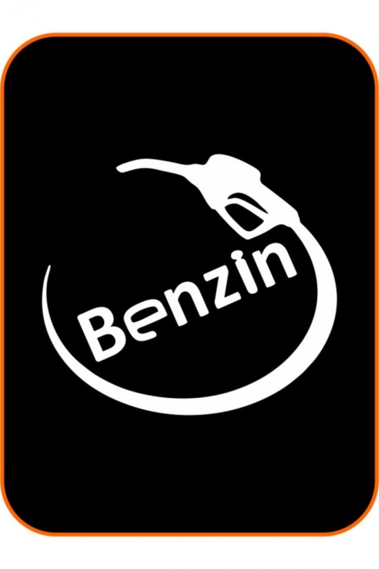 Depo Kapağı Benzin Oto Sticker 14x12 Cm Beyaz