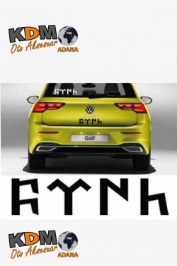 Türk Yazısı Göktürkçe Türk Oto Sticker Sarı